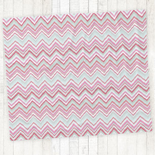 Couverture Polaire Ikat moderne Chevron rayure Abstraite rose vert