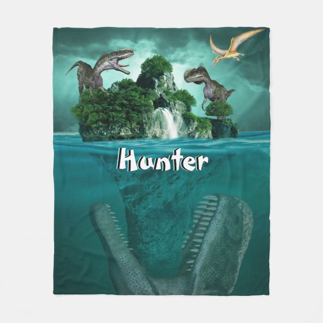 Couverture Polaire Île de Dinosaur Personnalisé (Devant)