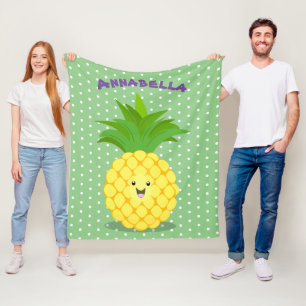 Couverture Polaire Illustration d'ananas mignon