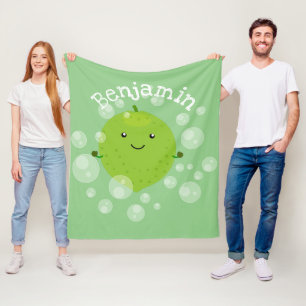 Couverture Polaire Illustration de bulles de chaux vert mou