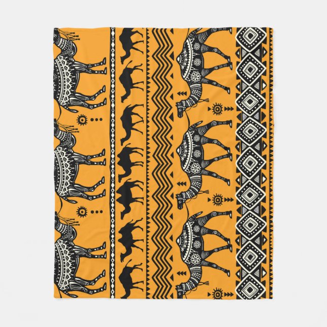 Couverture Polaire Illustration De Camels Design Motif sans joint. (Devant)