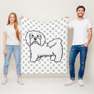 Couverture Polaire Illustration de chien de dessin animé mignon Havan