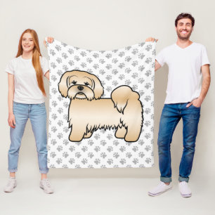 Couverture Polaire Illustration de chien de dessin animé mignon Lhasa