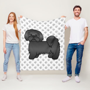 Couverture Polaire Illustration de chien de dessin animé mignon Lhass