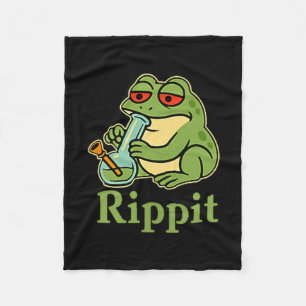 Couverture Polaire Illustration de grenouille fumeur Rippit Stoner Fr