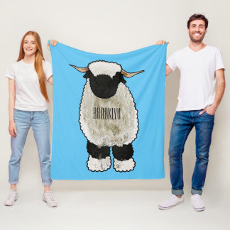 Couverture Polaire Illustration de la caricature de mouton Valais Bla