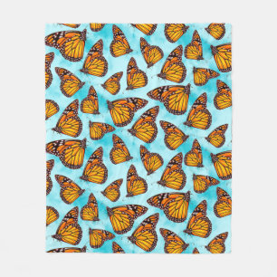 Couverture Polaire Illustration de papillon monarque sur les nuages