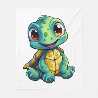 Couverture Polaire Illustration de tortue caricaturale
