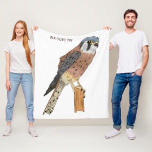 Couverture Polaire Illustration d'oiseau américain Kestrel