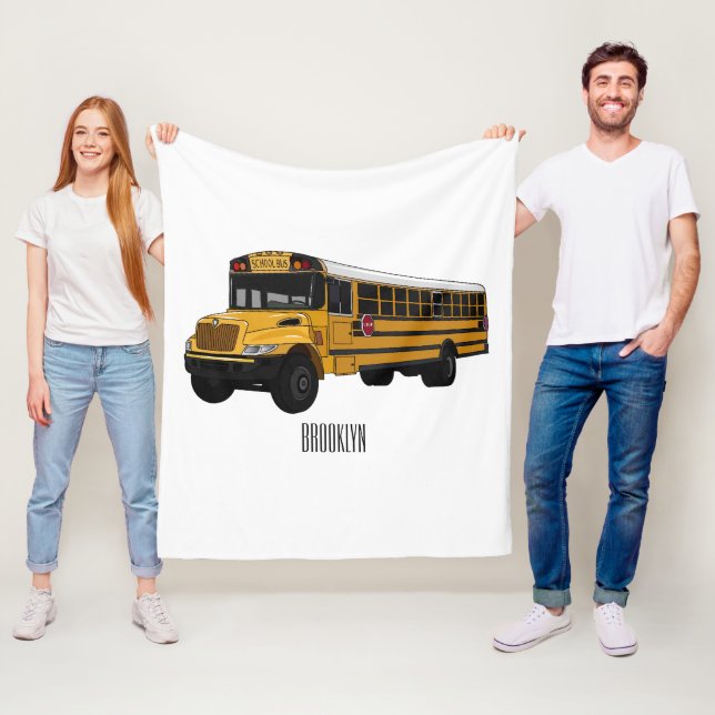 Couverture Polaire Illustration d'un autobus scolaire (En situation)