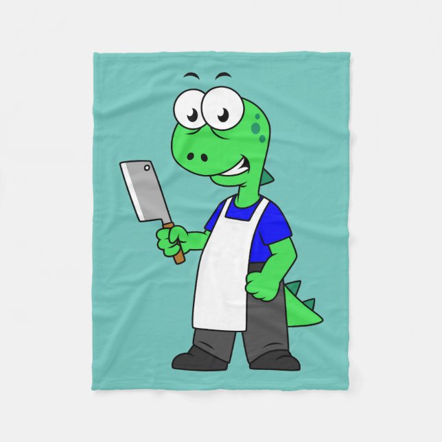 Couverture Polaire Illustration D'Un Boucher Rex Tyrannosaurus. (Devant)