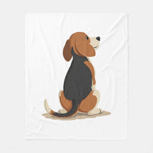 Couverture Polaire Illustration d'un chien Beagle vintage vu de dos A