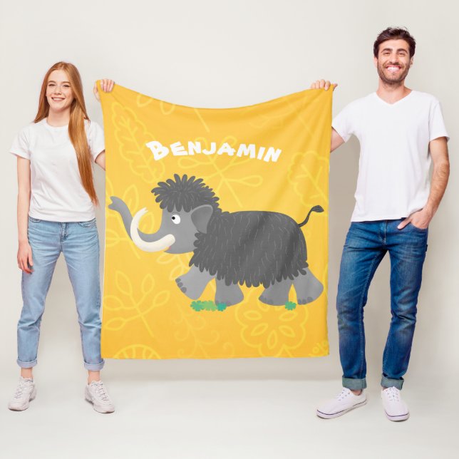 Couverture Polaire Illustration d'un mammouth laineux mou (En situation)