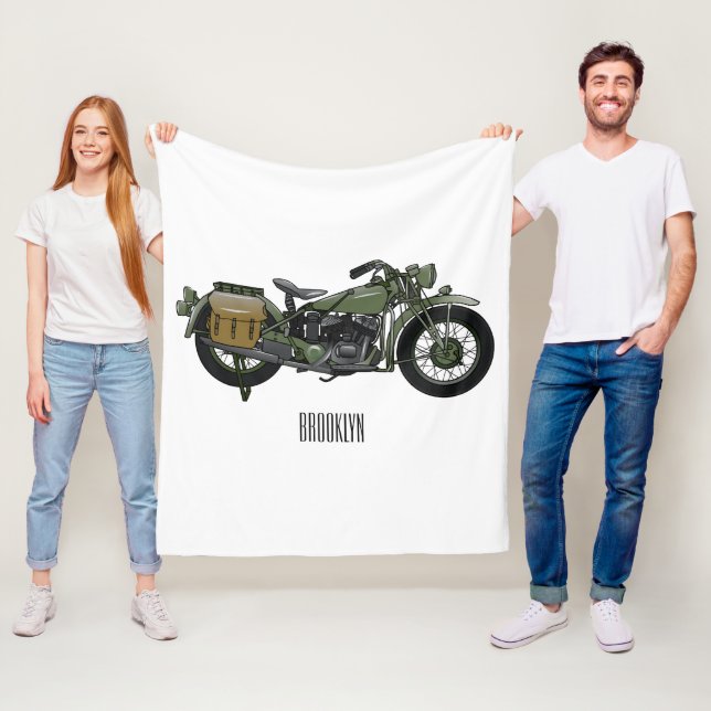 Couverture Polaire Illustration d'une moto de croiseur militaire (En situation)