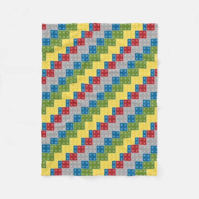 Couverture Polaire Illustration en plastique de motif de blocs (Devant)