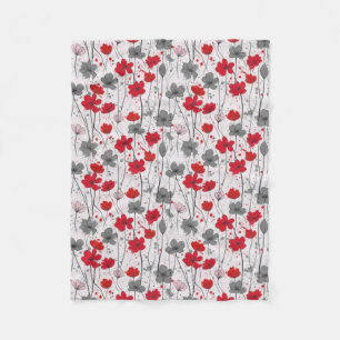Couverture Polaire Illustration florale, fleurs sauvages abstraits, m