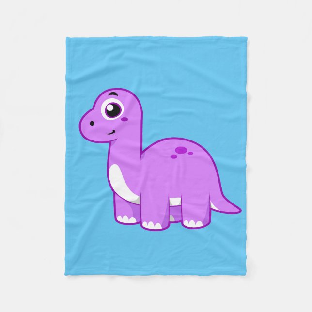 Couverture Polaire Illustration Mignonne D'Un Brontosaurus Dinosaure. (Devant)