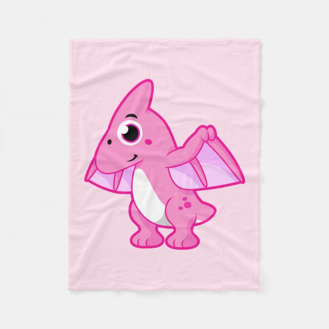 Couverture Polaire Illustration Mignonne D'Un Pterodactyl. (Devant)