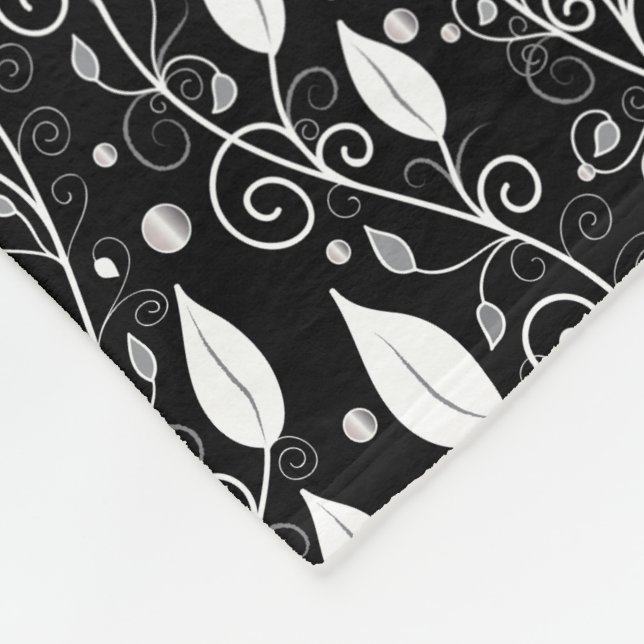 Couverture Polaire Illustration moderne abstraite d'encre noire et bl (Coin)