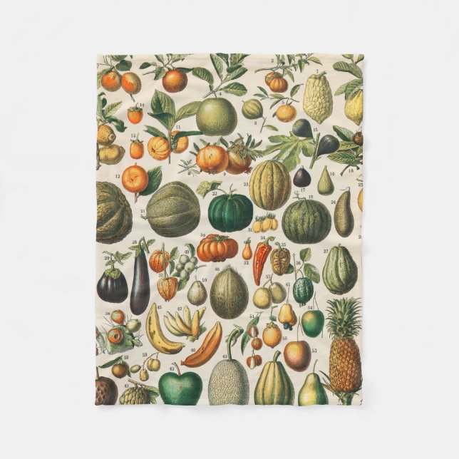 Couverture Polaire Illustration scientifique végétale des fruits (Devant)
