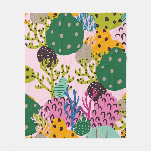 Couverture Polaire Illustration sous-marine brillante motif avec beau (Devant)