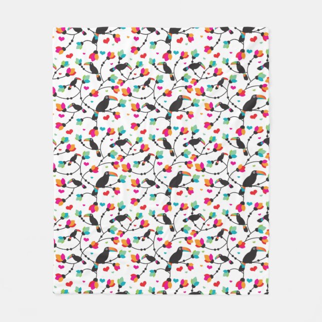 Couverture Polaire illustration tropicale d'oiseau mignon de toucan (Devant)