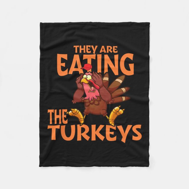 Couverture Polaire Ils Mangent La Turquie Drôle Donald Trump Thanksgi (Devant)