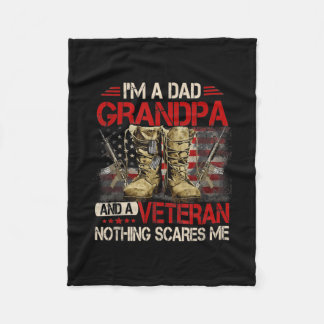Couverture Polaire I'm A Dad Grandpa And A Veteran American Flag