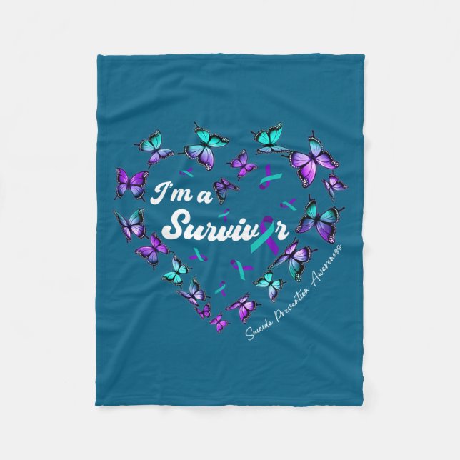 Couverture Polaire I'm A Survivor Suicide Prevention Awareness Butter (Devant)