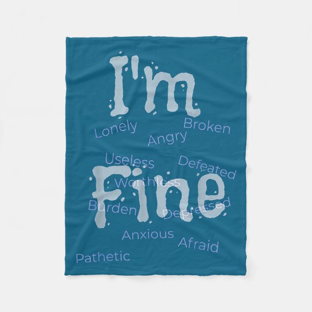 Couverture Polaire I'm Fine Suicide Prevention Awareness  (Devant)