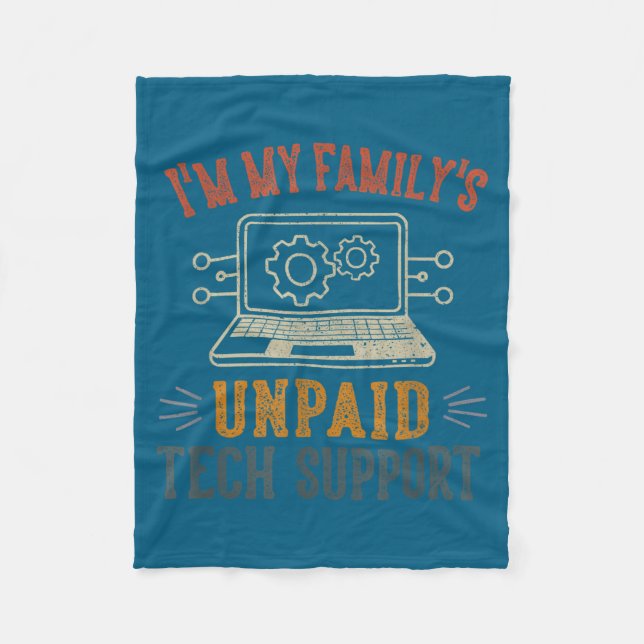 Couverture Polaire I'm My Family's Unpaid Tech Suprt Funny Computer  (Devant)