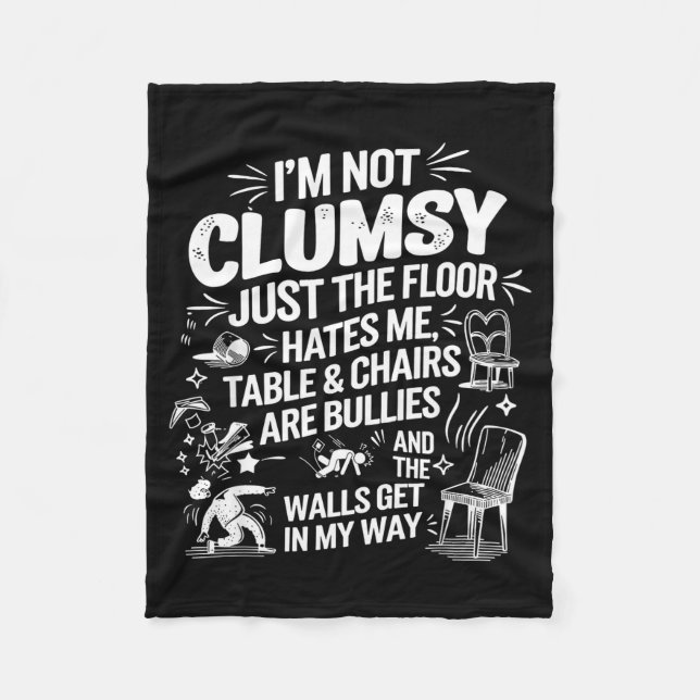 Couverture Polaire I'm Not Clumsy Funny Retro Saying Quote  (Devant)