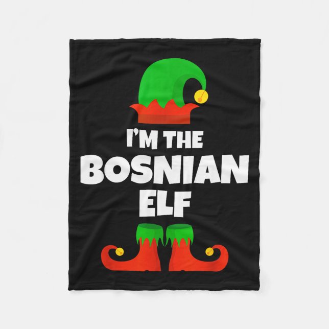 Couverture Polaire I'm The Bosnian Elf Family Pajama Christmas Funny  (Devant)