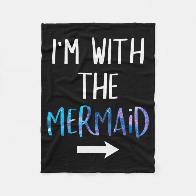 Couverture Polaire I'm With The Mermaid Funny Lazy Mermaid Halloween  (Devant)