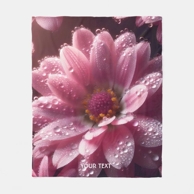 Couverture Polaire Imaginaire Beau Rosé Fleur Dew (Devant)