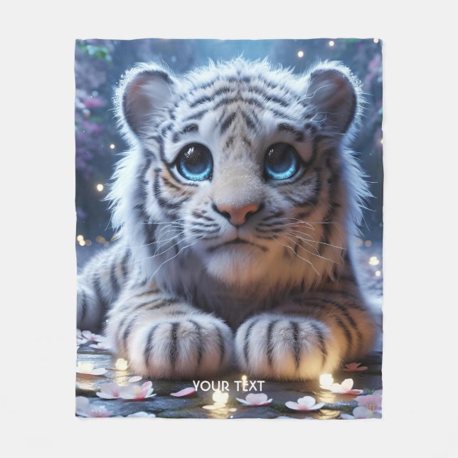 Couverture Polaire Imaginaire Bébé blanc Tigre mou (Devant)