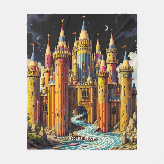 Couverture Polaire Imaginaire Château Cute De Crayons (Devant)