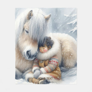 Couverture Polaire Imaginaire Cheval mignon fille hiver