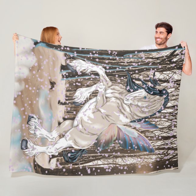 Couverture Polaire Imaginaire Clydesdale Horse Fairy (En situation)
