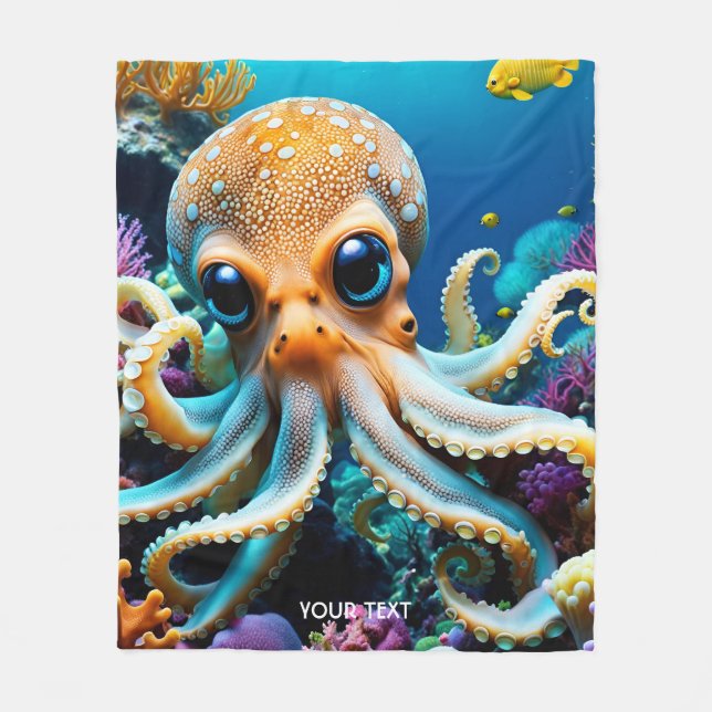 Couverture Polaire Imaginaire Cute Vivid Octopus Sea Creatures (Devant)