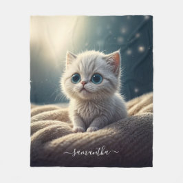 Couverture Polaire Imaginaire mignon bébé Kitty Chat Lover personnali