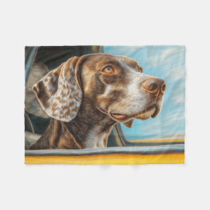 Couverture Polaire Impression d'art d'un chien tacheté en aventure en