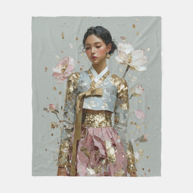 Couverture Polaire Impression d'art Hanbok moderne (Devant)