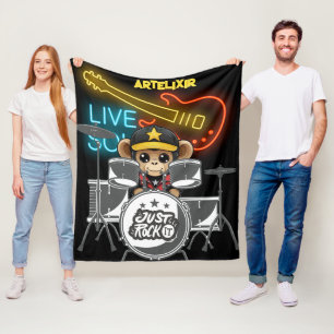 Couverture Polaire Impression de singe Rockstar