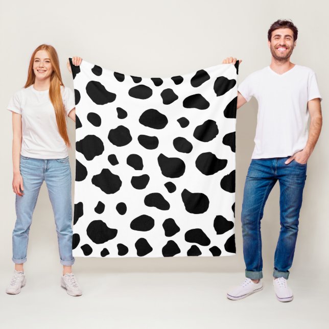 Couverture Polaire Impression De Vache, Motif De Vache, Spots De Vach (En situation)