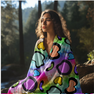 Couverture Polaire impression de vache rose