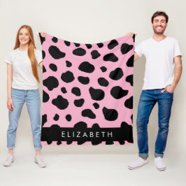 Couverture Polaire Impression De Vache, Spots De Vache, Vache Rose, V