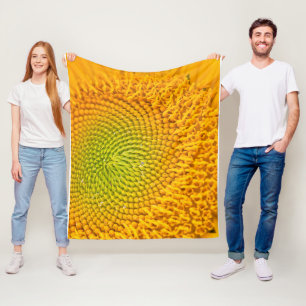 Couverture Polaire Impression d'image centrale de grand tournesol jau