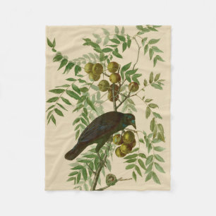Couverture Polaire Impression d'oiseau Grackle violet d'Audubon Botan