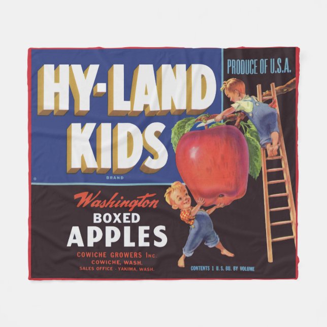 Couverture Polaire Impression étiquette Hyland Kids Washington Apples (Devant (Horizontal))